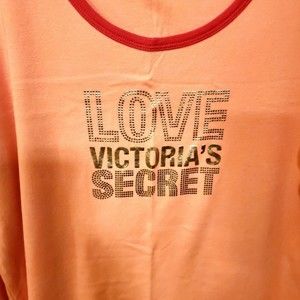 Victoria's Secret Logo, Pink Long-sleeved Nightgown. Size M